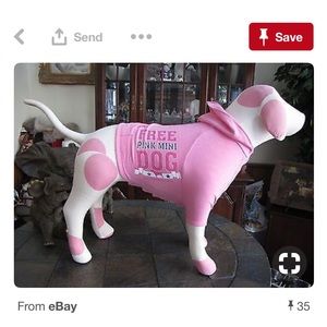 ISO Vs pink display prop dog